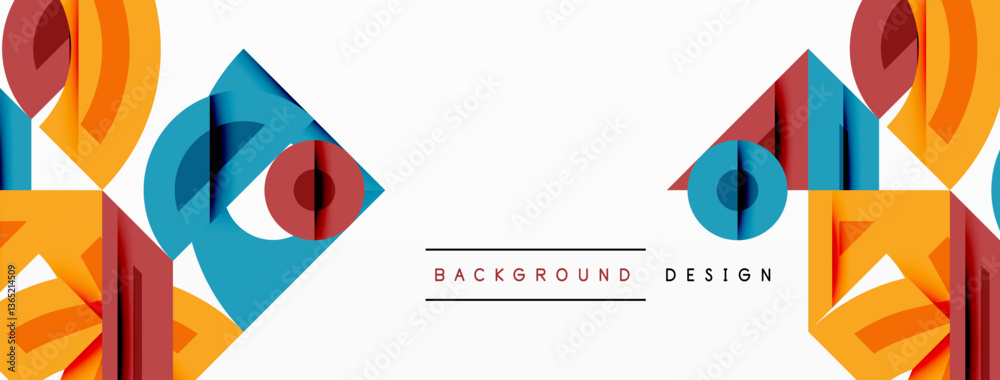 Aufkleber abstract geometric background shapes forming a modern, symmetrical pattern. bold contrast, smooth gr