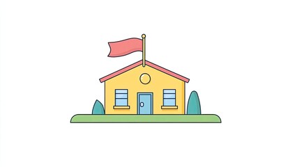 Simple school building illustration