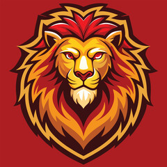 Fierce tribal lion head logo vector illustration with wild and powerful logo design