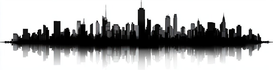 Naklejka premium City Skyline Silhouette (4)