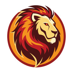 Fierce tribal lion head logo vector illustration with wild and powerful logo design