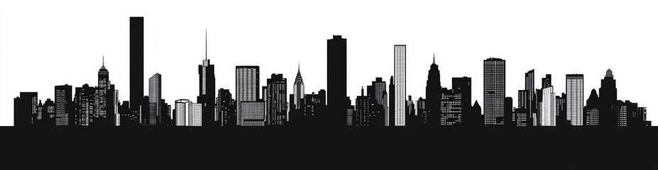 Naklejka premium City Skyline Silhouette (9)