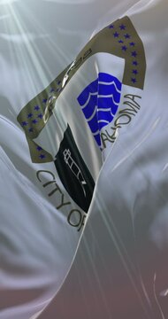 Tulsa city flag, city of USA or United States of America. 4K Vertical. Loop