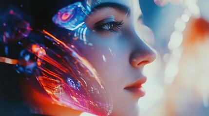 An AI powered digital art generator, virtual assistant creating personalized digital artwork based on user preferences, Creative tech style