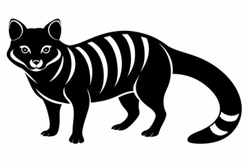 banded palm civet silhouette black vector