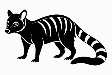 Obraz premium banded palm civet silhouette black vector