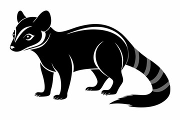 banded palm civet silhouette black vector