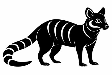 banded palm civet silhouette black vector