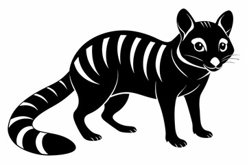 banded palm civet silhouette black vector