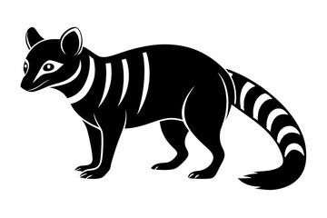 banded palm civet silhouette black vector