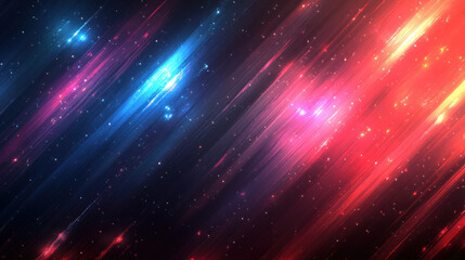 Abstract cosmic streaks of light; dynamic digital art; vibrant c
