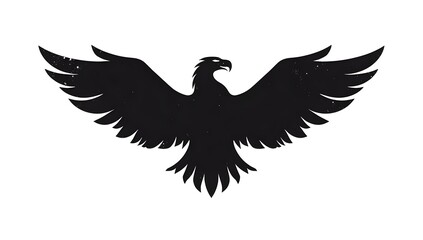 Fototapeta premium eagle with wings silhouette logo white background generative Ai