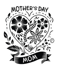 Mothers Day T Shirt Design with Beautiful Art