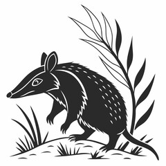 Bandicoot black silhouette icon vector