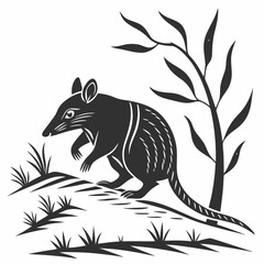 Bandicoot black silhouette icon vector