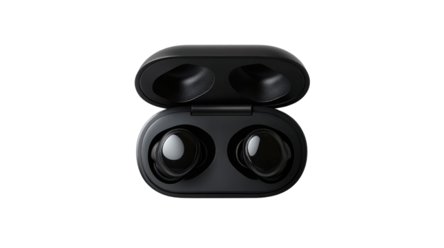 close up of a black and white golf ball