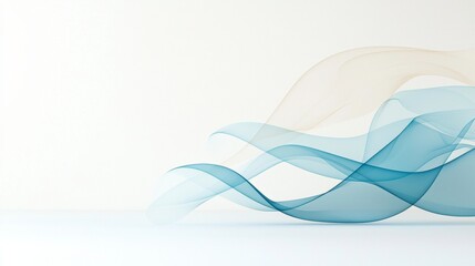 A Beautifully Designed Minimalist Abstract Wave Background Featuring Serene Blue and White Smoke Embracing a Soft White Backdrop Perfect for Tech Presentations and Modern Business Designs