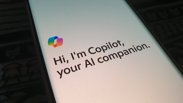 New Delhi, India - March 27 2025: Microsoft copilot on smartphone screen, Ai program by Microsoft.