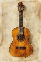 Naklejka premium Acoustic guitar musical instrument.