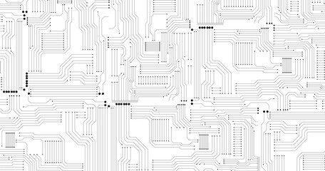 Abstract digital background with technology circuit board texture. Electronic motherboard illustration. Communication and engineering concept. Vector illustration. 