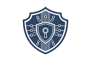 Secure Shield Vector Illustration featuring a padlock and lock, symbolizing cybersecurity, protection, privacy, digital safety, and data encryption in a modern, minimal, and professional design style.