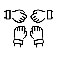 Fototapeta premium A linear style icon of friendship bands 