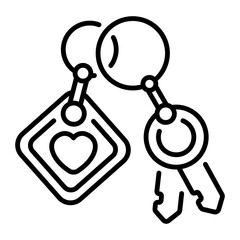 A linear style icon of a friendship keychain 