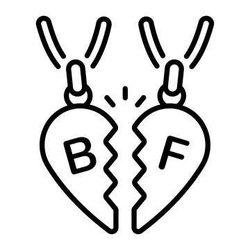 A linear style icon of heart bff locket 