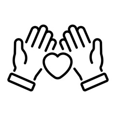 A linear style icon showing love affection 