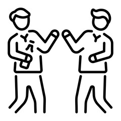 A line style icon of friends celebrating together