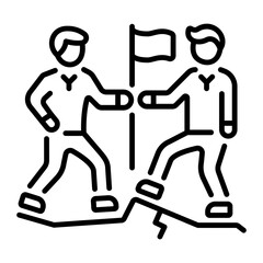 A linear style icon depicting friendship goals 