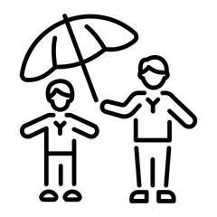 A linear style icon of childhood friends 