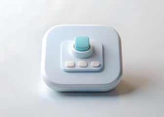 Button Control: A close-up view of a minimalist button control with a modern design. The central button has a contrasting color.