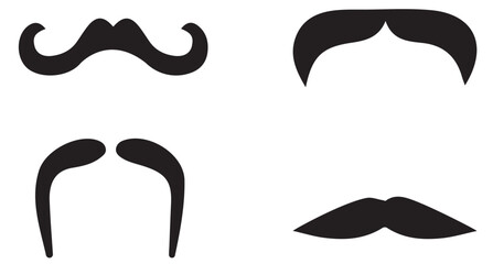 collection of black mustache element. Set of moustache icons. vector mustache set