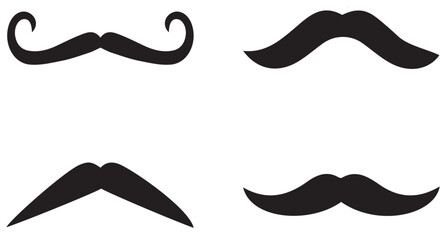 moustache silhouette. mustache pack collection in flat design. mustaches and mustache