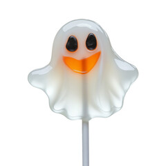 Fototapeta premium ghost-shaped lollipop on stick isolated on transparent white background