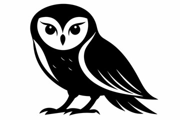 barn owl silhouette black vector