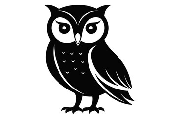 barn owl silhouette black vector