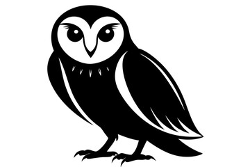 barn owl silhouette black vector