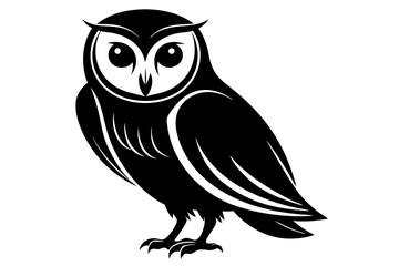 barn owl silhouette black vector