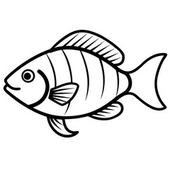 Fototapeta premium Tilapia Fish Vector | High-Quality Digital Illustration for Seafood Designs