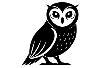 barn owl silhouette black vector