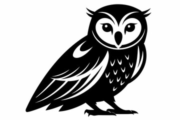 barn owl silhouette black vector