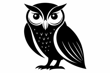 barn owl silhouette black vector