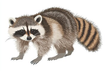 Fototapeta premium Raccoon isolated on white background