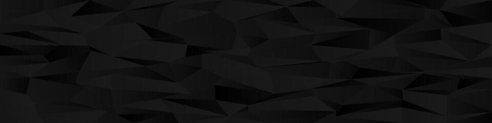Obraz premium Abstract geometric chaos pattern with black polygonal low poly design for modern background.