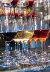 Wine glasses on the table