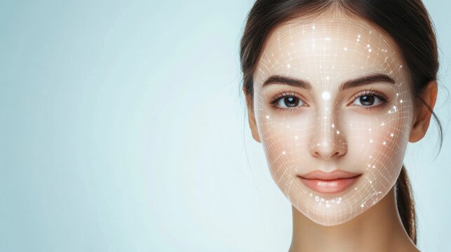 An AI powered personalized skincare app, analyzing skin condition and recommending suitable products, Beauty tech style