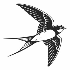 Fototapeta premium barn swallow black silhouette icon vector