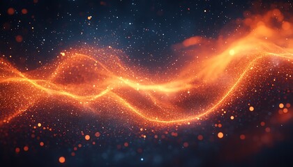 Fototapeta premium A beautiful and glowing orange wave creates an ethereal background image